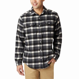 Columbia Camisas Casuales Deschutes River™ Heavyweight Flannel Hombre Negros/Blancos (809AFVWOT)